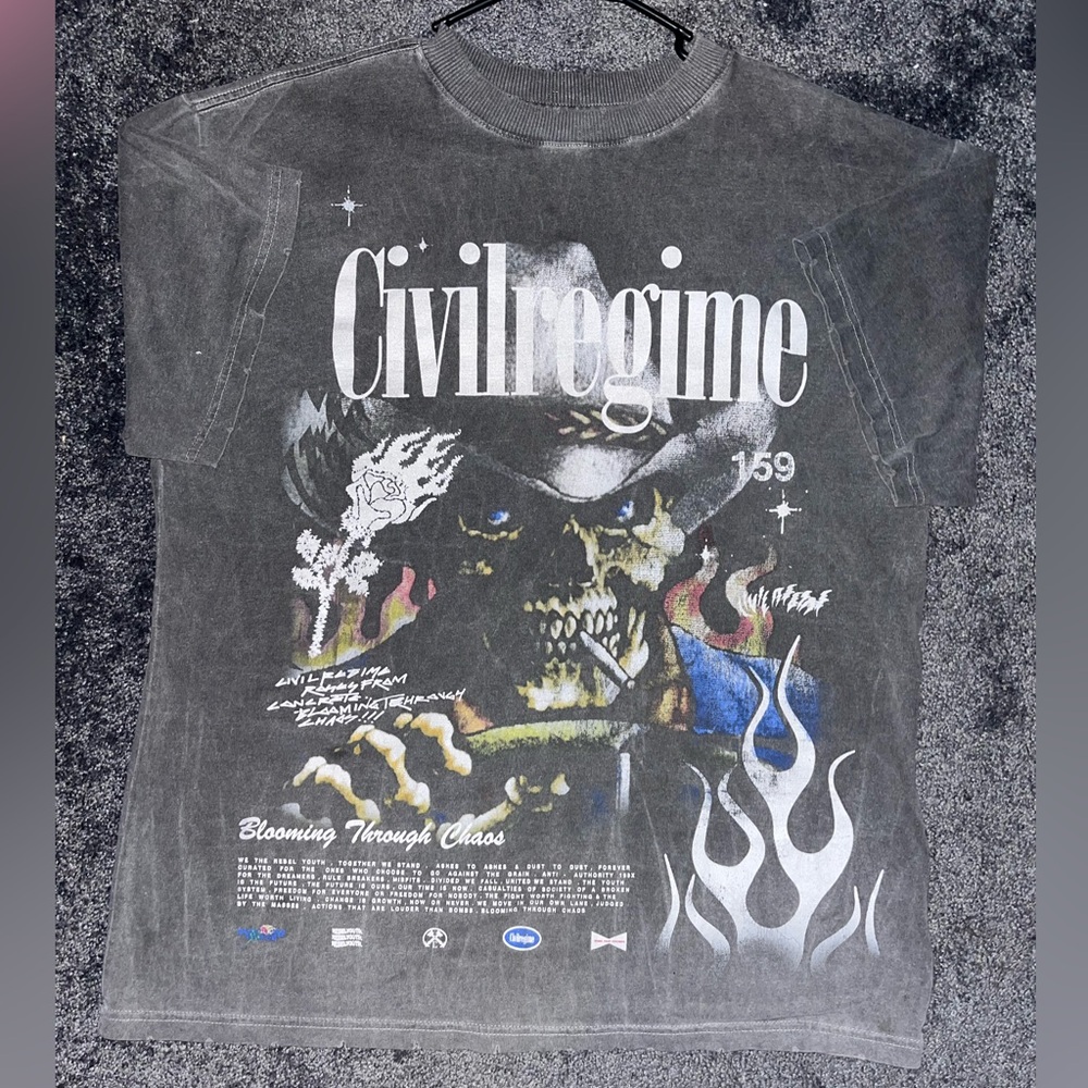 Civil regime men’s oversized distressed limited tee
